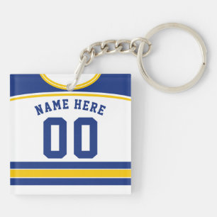 Naam en nummer Jersey Keyring, Hockey Lacrosse Sleutelhanger
