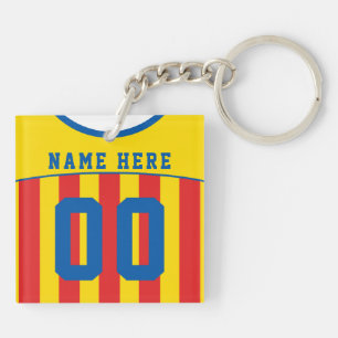 Naam en nummer Jersey Keyring, Soccer, Football Sleutelhanger