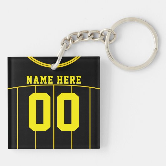 Naam en nummer Jersey Keyring, Soccer, Football Sleutelhanger (Achterkant)