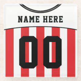 Naam en nummer Jersey Onderzetter, Soccer Football Glazen Onderzetter