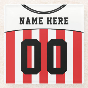 Naam en nummer Jersey Onderzetter, Soccer Football Glazen Onderzetter