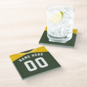 Naam en nummer Jersey Onderzetter, Softball, Baseb Glazen Onderzetter (Schuin)