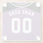 Naam en nummer Jersey Onderzetter, Softball, Baseb Glazen Onderzetter (Achterkant)