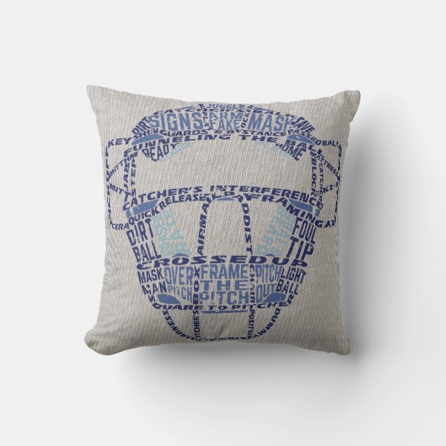 Naam en nummer Jersey Style Baseball Catcher Pillo Kussen (Voorkant)