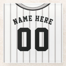 Naam en nummer Onderzetter grijs pastei Baseball