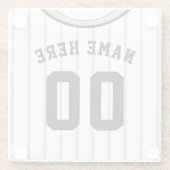 Naam en nummer Onderzetter grijs pastei Baseball (Achterkant)