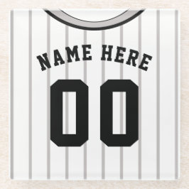 Naam en nummer Onderzetter grijs pastei Baseball Glazen Onderzetter