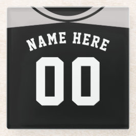 Naam en nummer Onderzetter, grijze honkbal Glazen Onderzetter