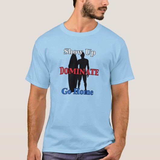 Naam en nummer op Rug Serious Surfer T-Shirt (Voorkant)