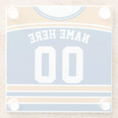 Naam en nummer Oranje & Blue Hockey Jersey Glazen Onderzetter (Achterkant)