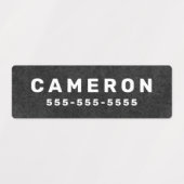 Naam en nummer ruw beton waterdicht etiket labels (Design 1)