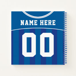 Naam en nummer Soccer Football Blue Jersey Notitie Notitieboek