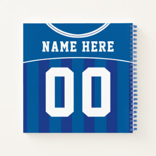 Naam en nummer Soccer Football Blue Jersey Notitie Notitieboek