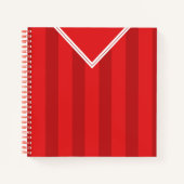 Naam en nummer Soccer Football Red Jersey Notitieb Notitieboek (Voorkant)