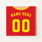 Naam en nummer Soccer Jersey Sjabloon Notitieboek (Achterkant)