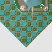 Naam en nummer van Aqua Baseball Diamond Player Tissuepapier (Detail)