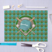 Naam en nummer van Aqua Baseball Diamond Player Tissuepapier (Craft)