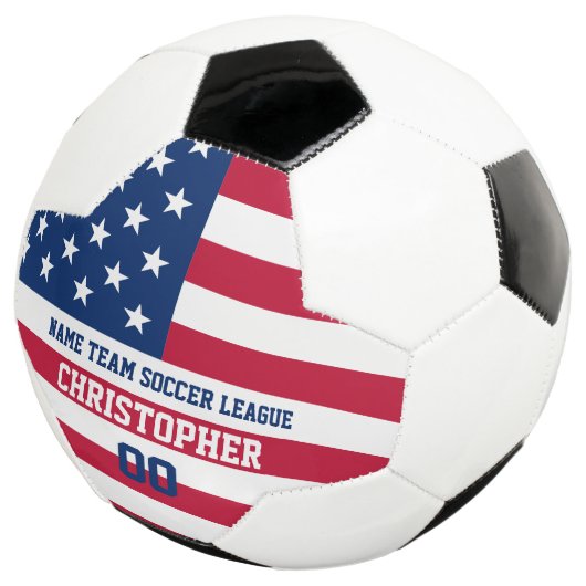 Naam en nummer van de Amerikaanse vlaggenspeler Voetbal (Drie kwart)