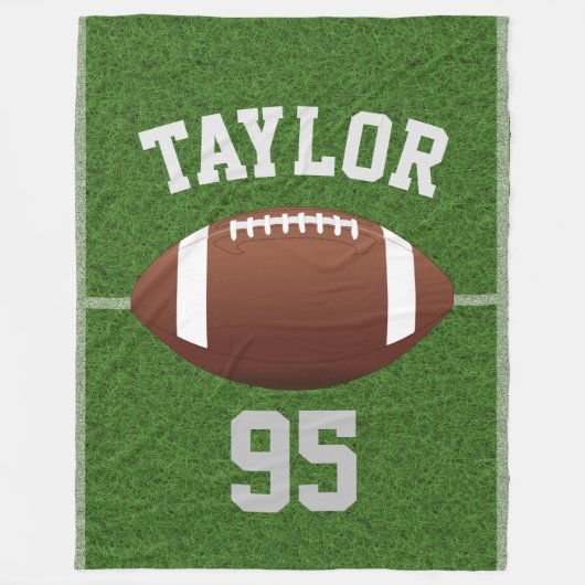 Naam en nummer van de persoonlijke Football Player Fleece Deken (Voorkant)