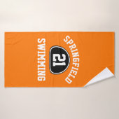 Naam en nummer van het aangepaste team met trots badhanddoek (Badhanddoek)