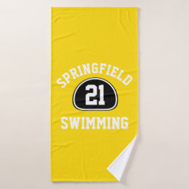 Naam en nummer van het aangepaste team met trots badhanddoek