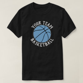 Naam en nummer van het Light Blue Basketball Team  T-shirt