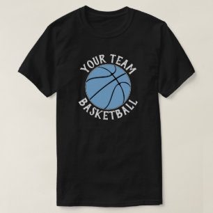 Naam en nummer van het Light Blue Basketball Team  T-shirt