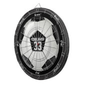 Naam en nummer van persoonlijke Voetbal (Football) Dartbord (Voorkant Rechts)