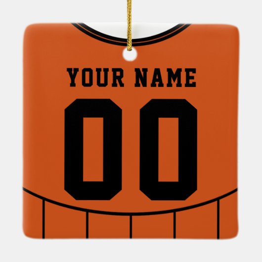 Naam en nummer Voetbal Football Jersey Sjabloon Keramisch Ornament (Achterkant)