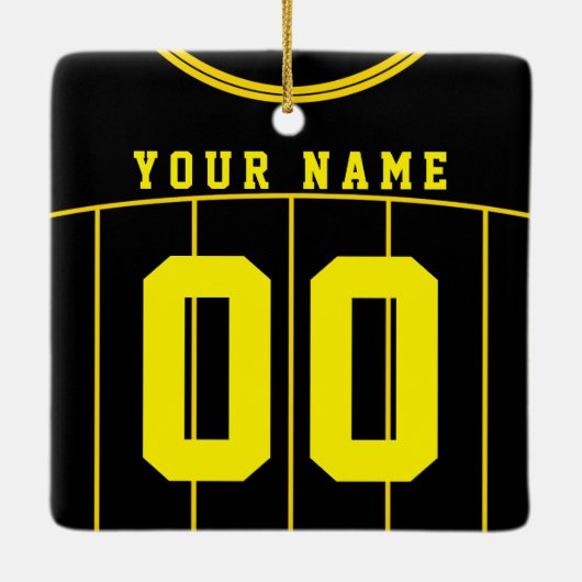 Naam en nummer Voetbal Football Jersey Sjabloon Keramisch Ornament (Achterkant)