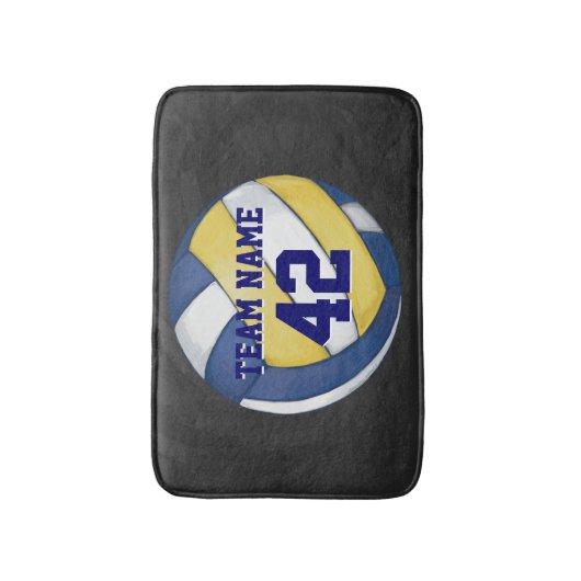 Naam en nummer volleybalteam badmat (Voorkant Verticaal)
