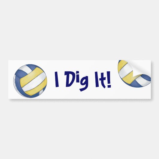 Naam en nummer volleybalteam bumpersticker (Voorkant)