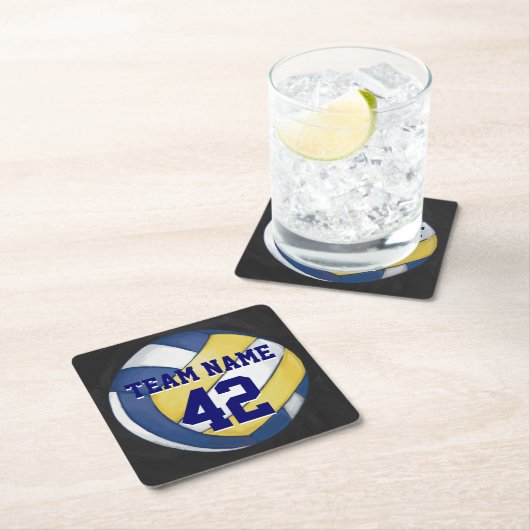 Naam en nummer volleybalteam kartonnen onderzetters (Insitu)