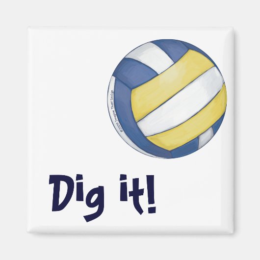 Naam en nummer volleybalteam magneet (Voorkant)