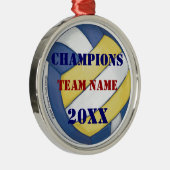 Naam en nummer volleybalteam metalen ornament (Rechts)