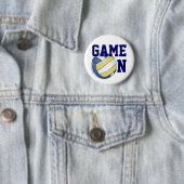 Naam en nummer volleybalteam ronde button 5,7 cm (In situ)