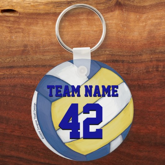 Naam en nummer volleybalteam sleutelhanger (Voorkant)