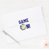 Naam en nummer volleybalteam vierkante sticker (Envelop)