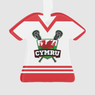 Naam en nummer Wales Cymru Lacrosse Ornament
