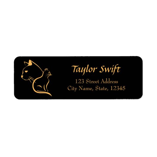 Naam en persoonlijk adres van de kattenliefhebber etiket (Voorkant)