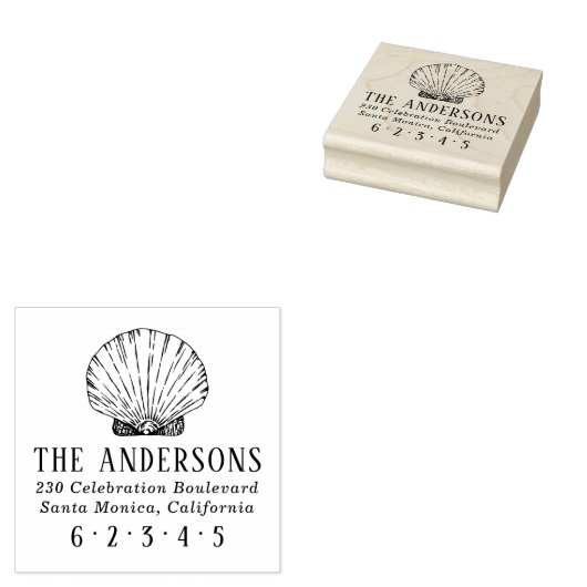 Naam en retouradres van de aangepaste shell-reeks rubberstempel (Gestempeld)