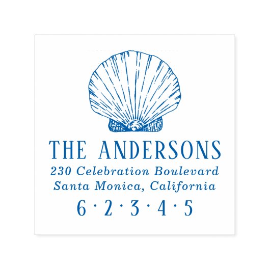 Naam en retouradres van de aangepaste shell-reeks  zelfinktende stempel (Design)