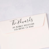 Naam en retouradres van de Roestische Script-reeks Zelfinktende Stempel