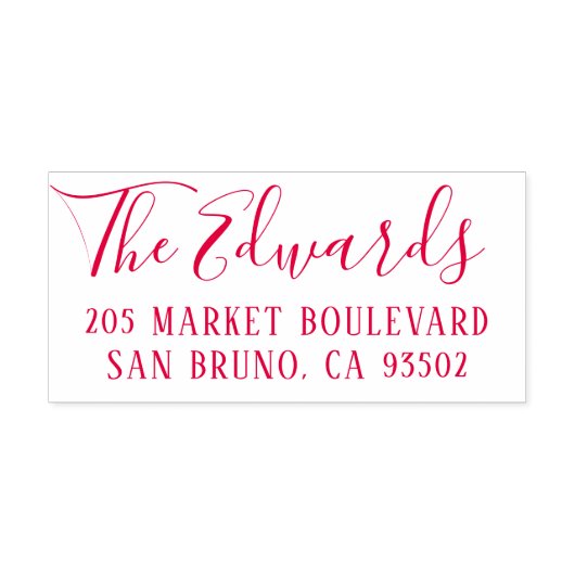 Naam en retouradres van de Roestische Script-reeks Zelfinktende Stempel (Design)