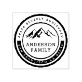 Naam en retouradres van de Rustic Mountain Badge-n Rubberstempel (Afrduk)