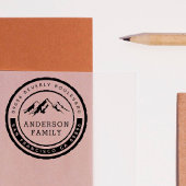 Naam en retouradres van de Rustic Mountain Badge-n Rubberstempel