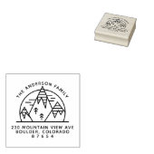 Naam en terugzendadres van de treklijn van de berg rubberstempel (Gestempeld)