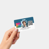 Naam en titel Logo QR Code Medewerker ID Kaart Badge (Handheld)
