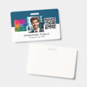 Naam en titel Logo QR Code Medewerker ID Kaart Badge (Voor- en achterkant)