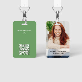 Naam en titel van de werknemer QR Code Groen Badge
